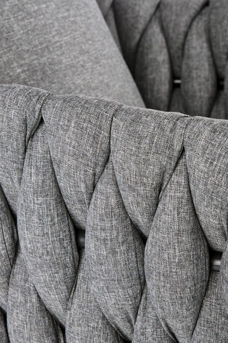 Fotel wypoczynkowy Tresse szary welur glamour do salonu z poduszką na czarnej podstawie