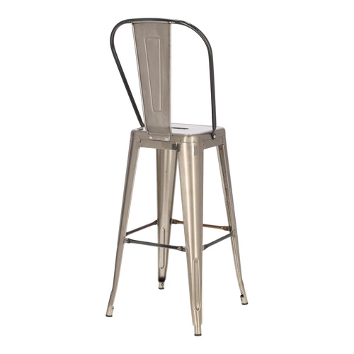 Hoker Paris Back 75cm metaliczny insp. Tolix OUTLET