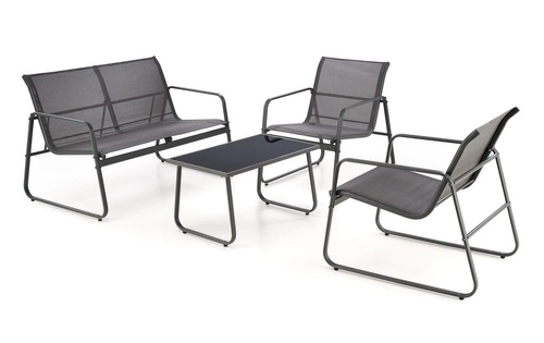Zestaw ogrodowy Margate (sofa + 2x fotel + ława) ciemny popiel