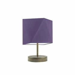 Lampka nocna do sypialni PASADENA nowoczesna fioletowa z abażurem na stelażu złoto LYSNE