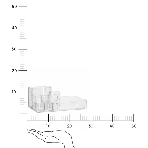 Organizer na kosmetyki do makijażu Selena transparentny z 8 przegródkami na toaletkę 5five
