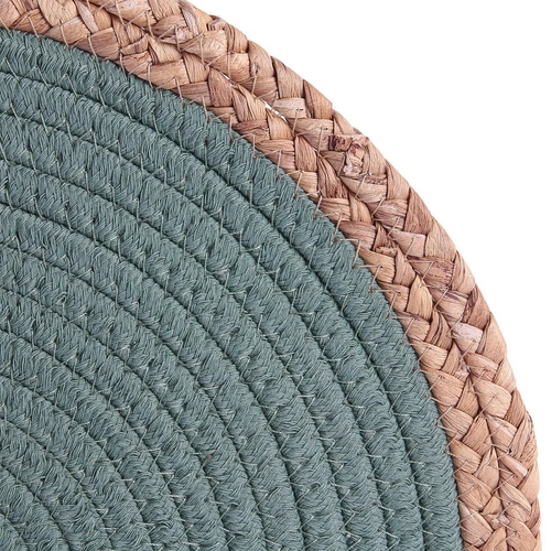 Okrągła biała podkładka pod talerz z trawy morskiej Seagrass 38cm Intesi boho do jadalni