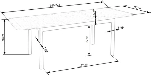 Stół rozkładany Flora biały nowoczesny do jadalni i salonu prostokątny 160–228 cm Intesi