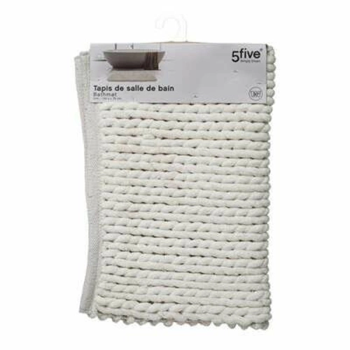 Dywanik łazienkowy bawełniany 5five simply smart biały pleciony 50x75 cm miękki do łazienki