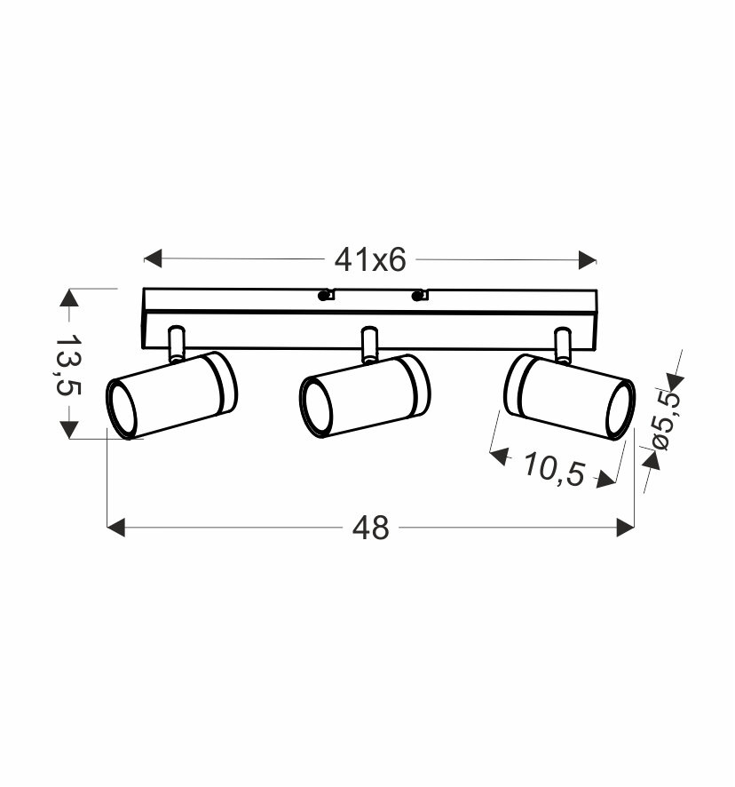 Lampa Lagos czarny 3x15W GU10 klosz czarny+drewniany