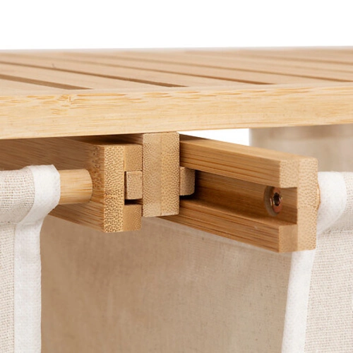 Bambusowy kosz na pranie z 2 workami i półkami Tidy Box 5five simply smart do łazienki