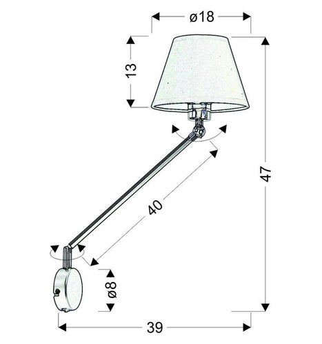 Kinkiet ścienny Filly czarny matowy z obrotowym ramieniem nowoczesny do salonu i sypialni