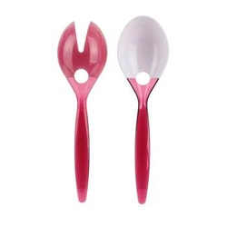 Zestaw sztućców do sałatki czerwone