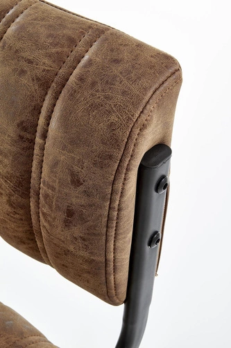 Hoker Victis slim brązowy z oparciem regulowany ekoskóra nowoczesny do kuchni Intesi