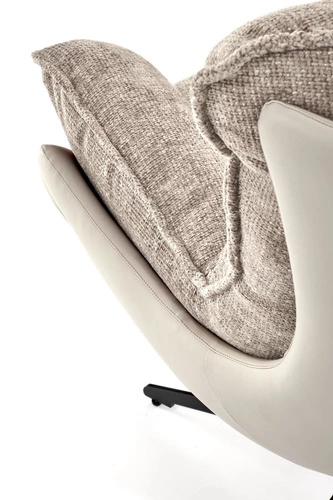 Fotel wypoczynkowy Margalida beżowy skandynawski do salonu z tkaniny HAGA elegancki