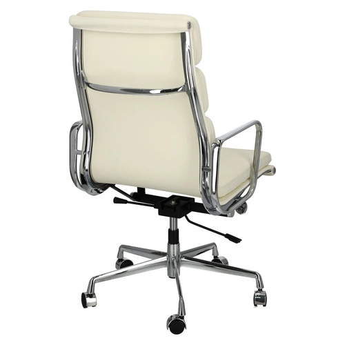 Fotel biurowy ergonomiczny CH2191 PREMIUM EA219 skóra naturalna biały obrotowy do biura