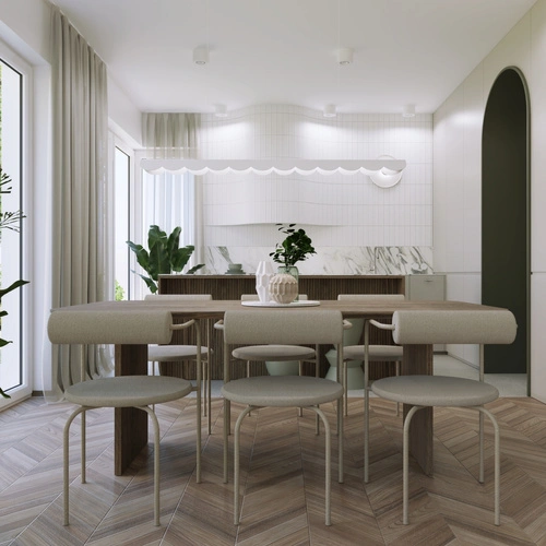 Lampa wisząca BISCUIT 100 biała LED nad stół do salonu 4000K