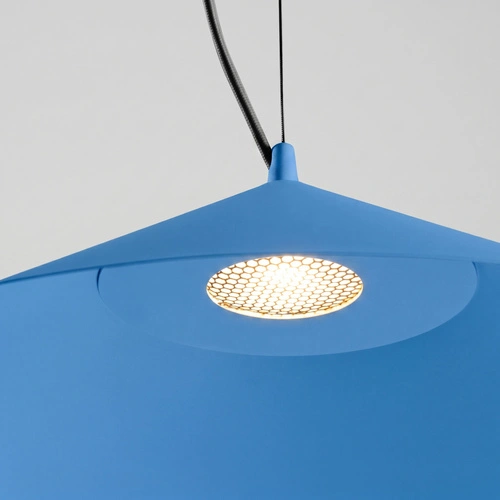 Lampa wisząca FINT LED błękitna regulowana do salonu 50 cm