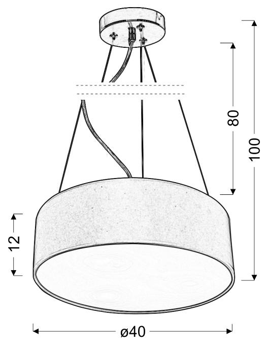 Lampa sufitowa Kioto 40 3x40W E27 kremowy