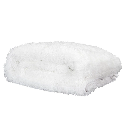 Koc obciążeniowy Furry 150x200 cm biały puszysty i ciepły na łóżko do sypialni