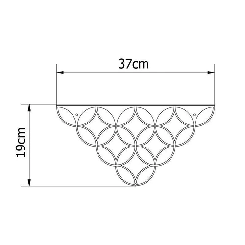 Nowoczesna półka ścienna na książki Holo czarna metalowa 37 cm POLYHEDRA do salonu