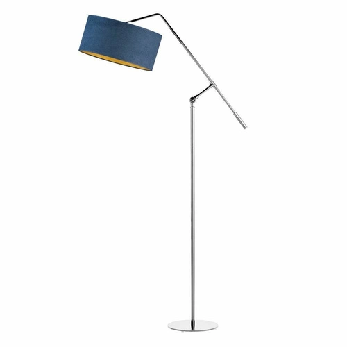 Lampa podłogowa do salonu Liberia Lysne nowoczesna glamour morska z regulacją abażur welur