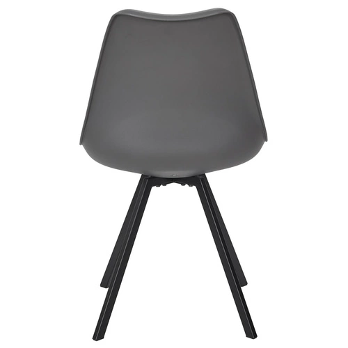 Krzesło tapicerowane Atom Intesi szare do jadalni i salonu nowoczesne na metalowych nogach