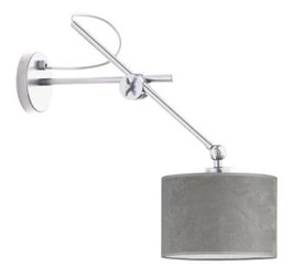 Kinkiet ścienny HAMILTON VELUR szary welurowy nowoczesny do salonu i sypialni Lysne