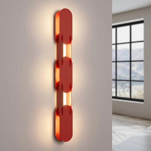 Kinkiet ścienny CHAIN czerwony LED 91 cm nowoczesny do salonu