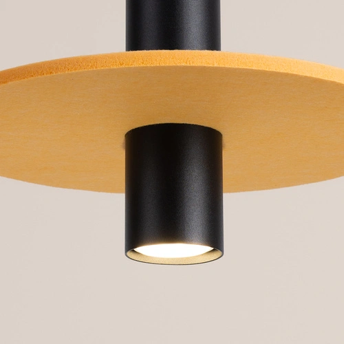 Lampa wisząca PELTA 1 nowoczesna czarna żółta do salonu kuchni nad stół 30 cm