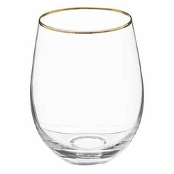 Zestaw 6 szklanek Ava 540 ml do napojów nowoczesnych ze złotą obwódką 5five