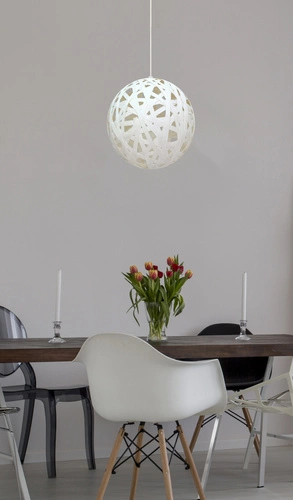 Lampa wisząca kula Frida biała nowoczesna do salonu i sypialni 40 cm CANDELLUX