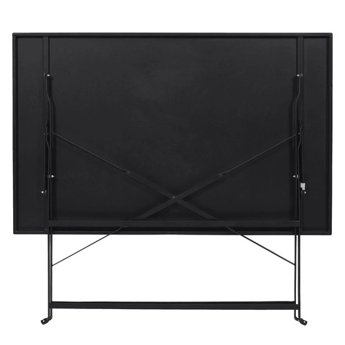 Stół składany Palermo czarny metalowy do ogrodu i tarasu nowoczesny 110x70 cm