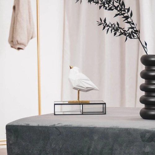 Figurka dekoracyjna Love Bird XL biały glamour na komodę lub prezent do salonu HV decor