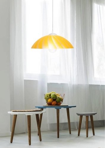 Nowoczesna lampa wisząca Kamila żółta szklana do salonu sypialni kuchni 34 cm