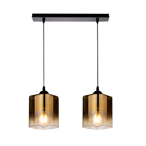 Nowoczesna lampa sufitowa Serena czarno-złota 2-punktowa do salonu i jadalni