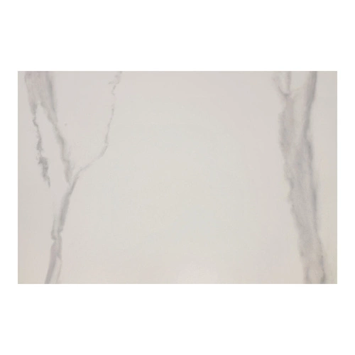 Stół okrągły do jadalni Simplet Skinny Premium Stone biały marmur nowoczesny na jednej nodze 90 cm