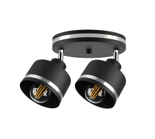 Nowoczesna lampa sufitowa Wama czarna metalowa regulowana do salonu i sypialni 35 cm