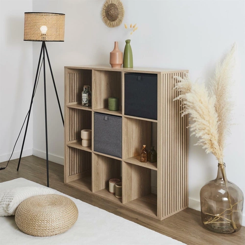 Intesi Poli czarne pudełko materiałowe 30x30 do regału składane dekoracyjne