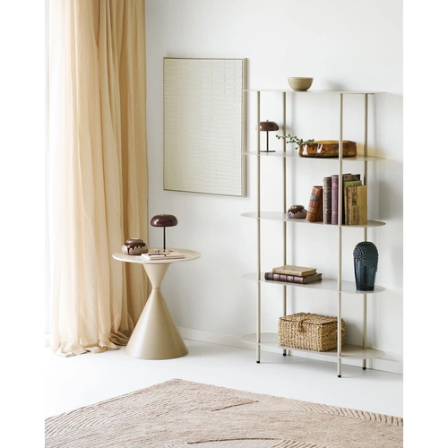 Lampka nocna LED Margate akumulatorowa metalowa bordowa do sypialni