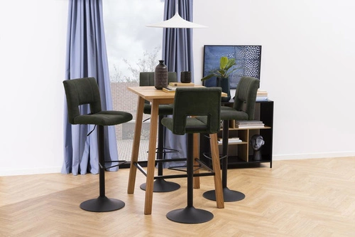 Hoker Sylvia zielony obrotowy z regulacją wysokości i oparciem nowoczesny do kuchni Actona