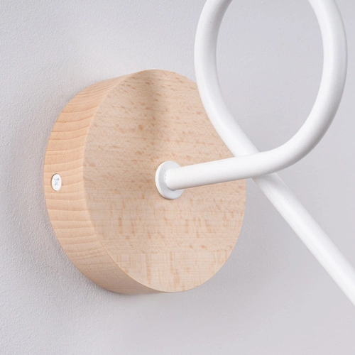 Kinkiet ścienny biały drewniany nowoczesny do salonu i sypialni EMBER Sollux Lighting