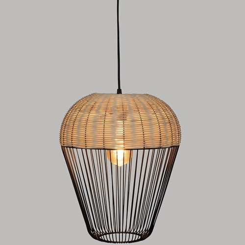 Lampa wisząca Anea czarna rattanowa do salonu i jadalni nowoczesna Atmosphera 30,5 cm