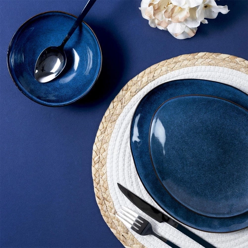 Miska do zupy ceramiczna Laguna Intesi niebieska boho 550ml do kuchni