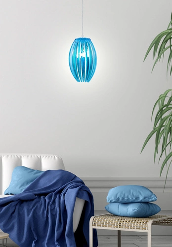 Lampa wisząca Abuko 1x60W E27 niebieski  mały