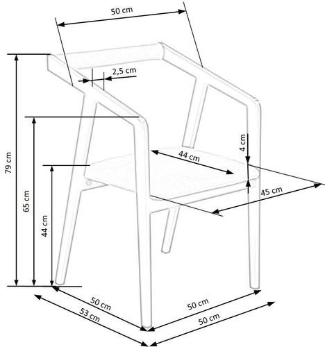 Krzesło tapicerowane Luza dębowe szare skandynawskie do jadalni i salonu Intesi