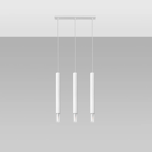 Lampa wisząca Wezyr 3 biała nowoczesna potrójna do salonu, jadalni lub nad wyspę