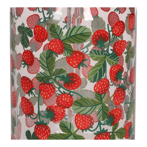 Szklanka do napoju z pokrywką i słomką Soleo 530 ml poziomki Intesi – letni design