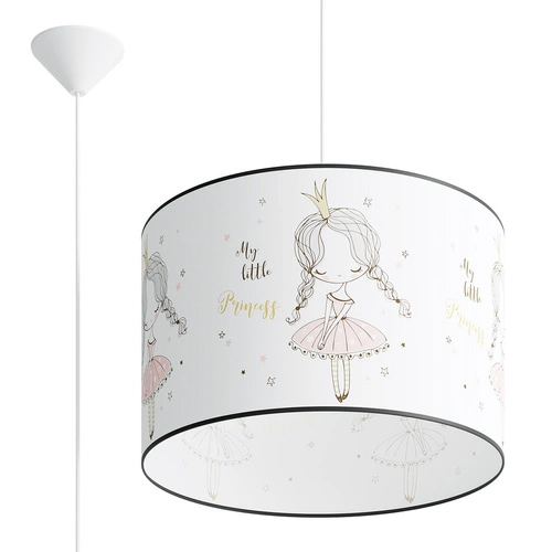 Lampa wisząca PRINCESS 40 nowoczesna do pokoju dziecka wielokolorowa z abażurem 40 cm