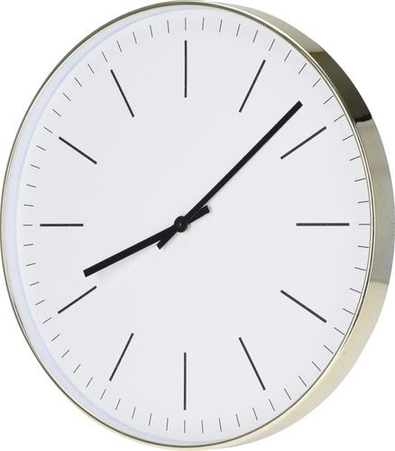 Nowoczesny zegar ścienny Slimer biały 50 cm cichy do salonu i sypialni industrialny