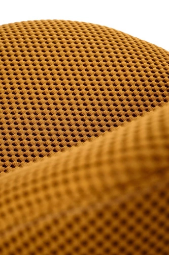 Krzesło biurowe obrotowe Maeba Intesi musztardowe nowoczesne tapicerowane z czarnymi nogami