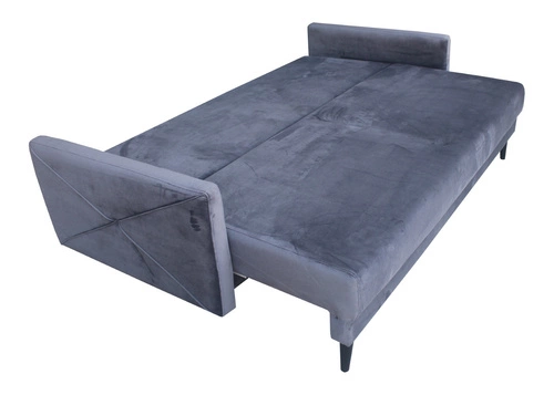 Sofa rozkładana Saxo skandynawska żółta z pojemnikiem na pościel do salonu