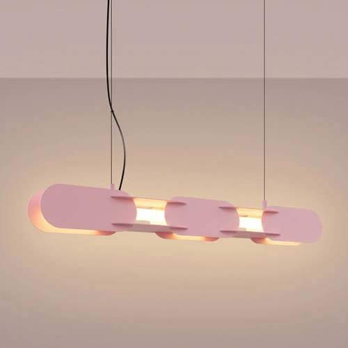 Lampa wisząca LED CHAIN 91 różowa nowoczesna do salonu nad stół