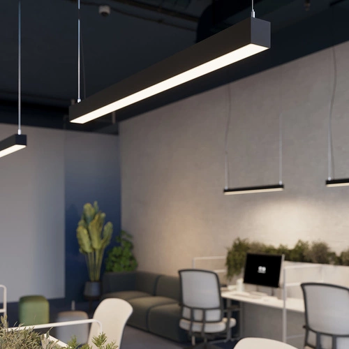 Lampa wisząca PINNE 200 czarna LED minimalistyczna do jadalni i nad stół 200 cm