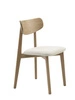 Krzesło drewniane Milos białe boucle do jadalni skandynawskie nowoczesne dębowe